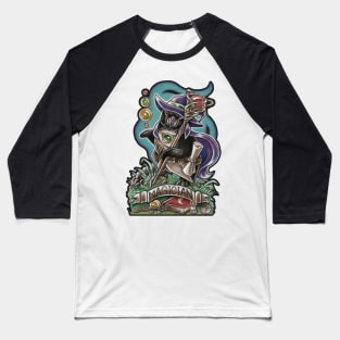 Penguin Magician - Black Outlined Version Baseball T-Shirt